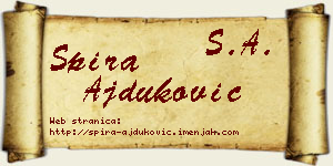 Spira Ajduković vizit kartica